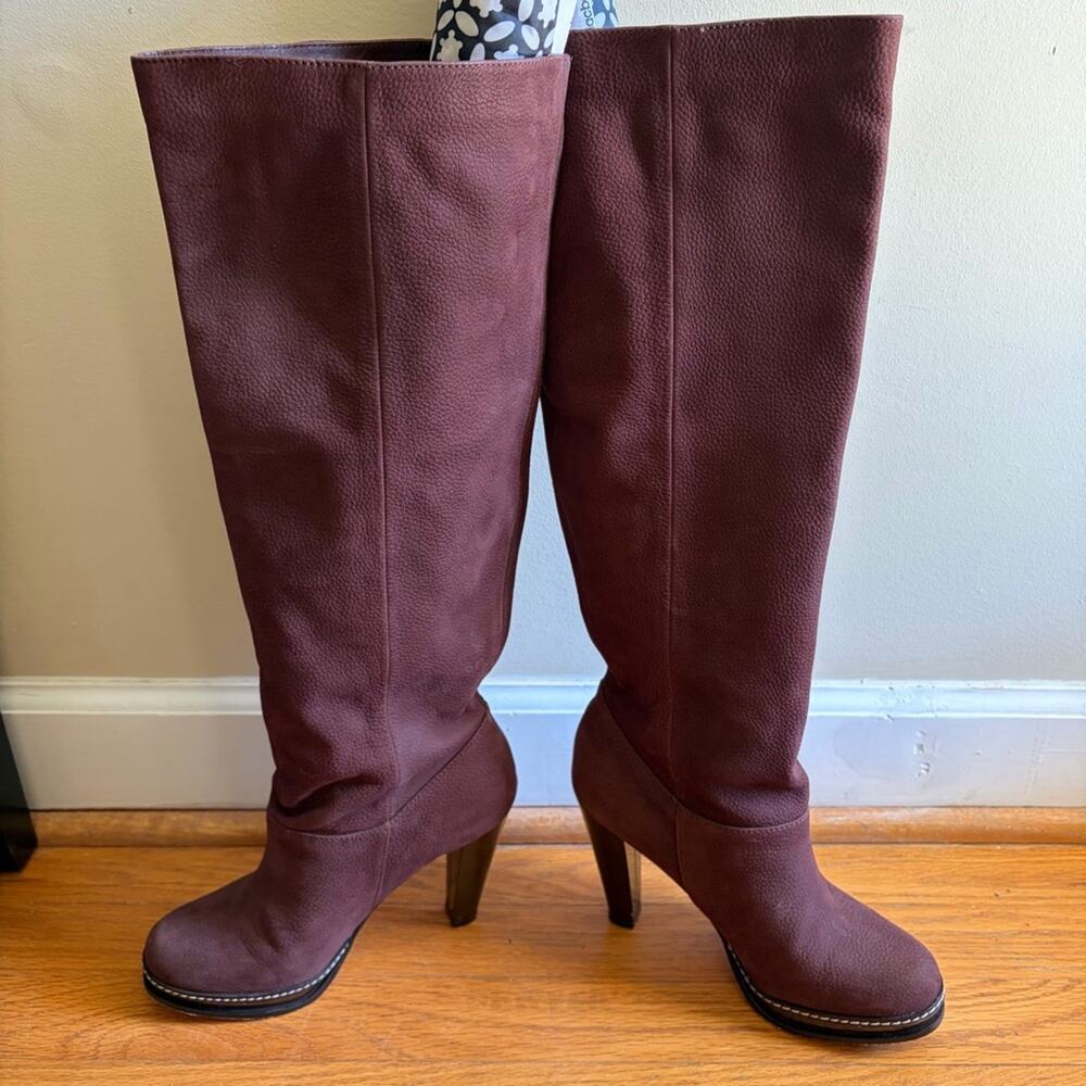 Cole Haan Nike Air | Nola Slouchy Knee High Boots Platform Nubuck Brown Size 7.5 - Picture 4 of 8
